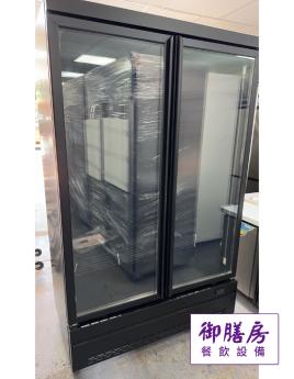 黑色 直立式雙門玻璃冷藏櫃 